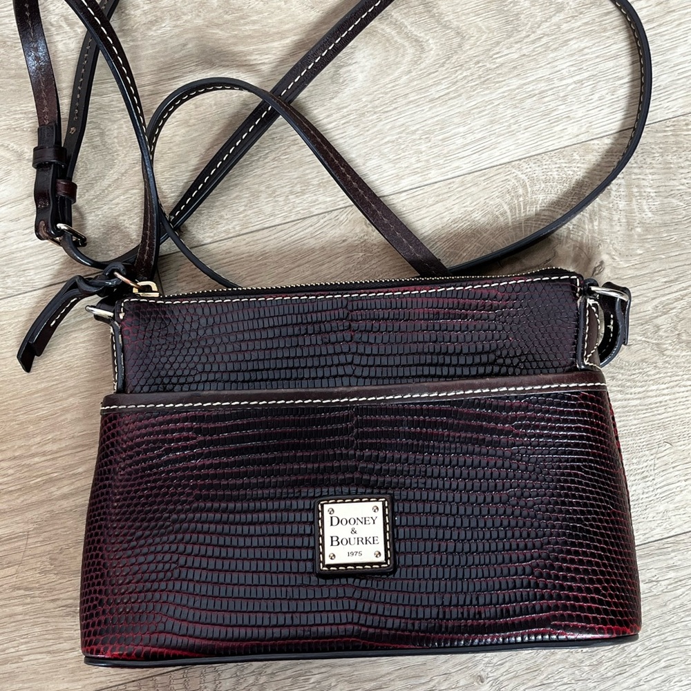 Dooney & Bourke Lizard Crossbody Letter Carrier Crossbody Bag